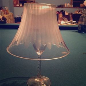 Glass candle topper